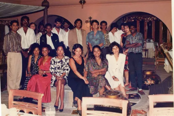 Large restaurant team photo, around 1990, Logos, Team through the years, Logos Publicity Limited, Mauritius