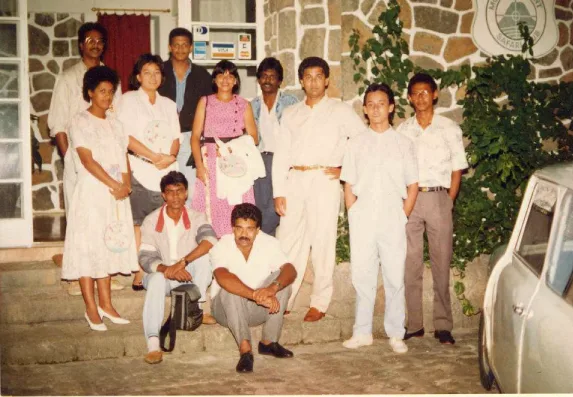 Team at the Safari Club, around 1990, Logos, Team through the years, Logos Publicity Limited, Mauritius