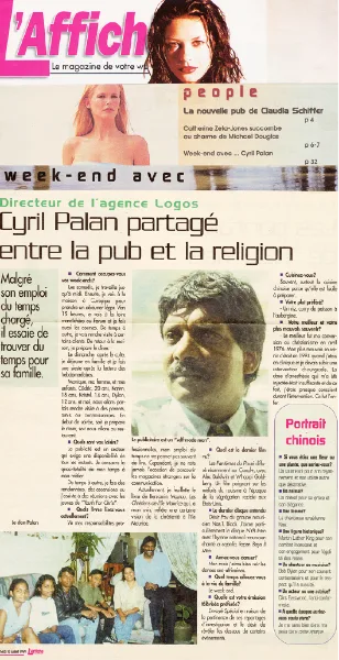 L’Affiche: week-end avec Cyril Palan, 2000, Logos, Press excerpts, Logos Publicity Limited, Mauritius
