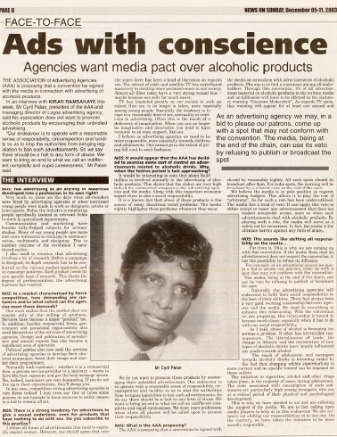 News on Sunday: Ads with conscience, 2003, Logos, Press excerpts, Logos Publicity Limited, Mauritius