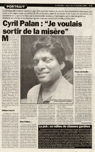 Le Défi Plus: Cyril Palan portrait 2006, 2006, Logos, Press excerpts, Logos Publicity Limited, Mauritius