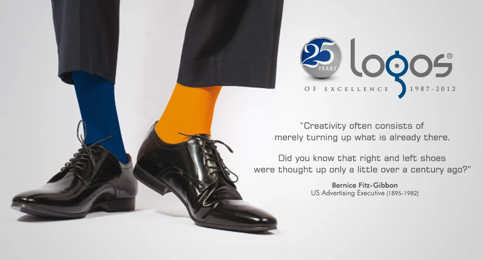 25 Years mismatched socks, 2012, Logos, Graphic evolution, Logos Publicity Limited, Mauritius
