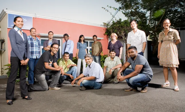 Team under the Logos sign, around 2012, Logos, Team through the years, Logos Publicity Limited, Mauritius
