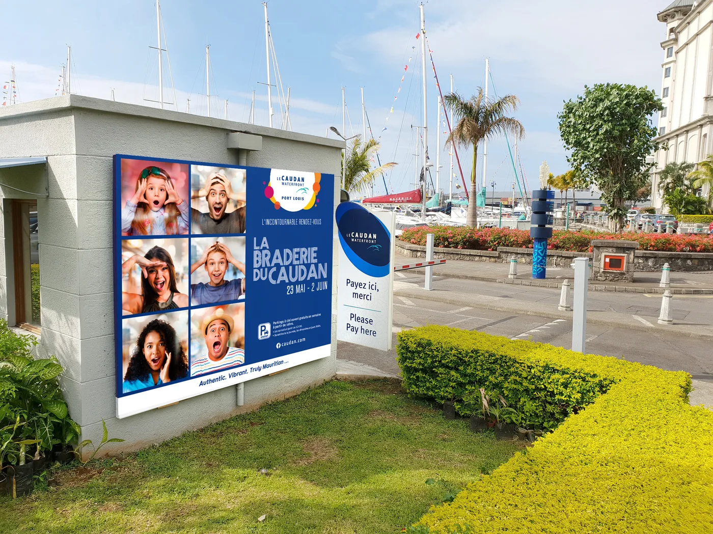 Caudan Braderie parking booth, Caudan, Outdoor & signage, Logos Publicity Limited, Mauritius